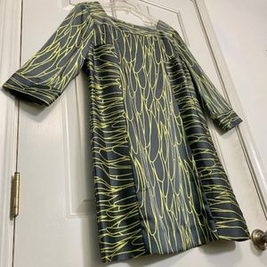 'Milly' Neon Lime and Dark Sliver Sheath Dress 6